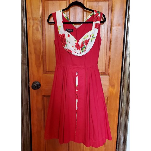 Trashy Diva Honey Baby Dress in Red Roses - 4 - Picture 2 of 7